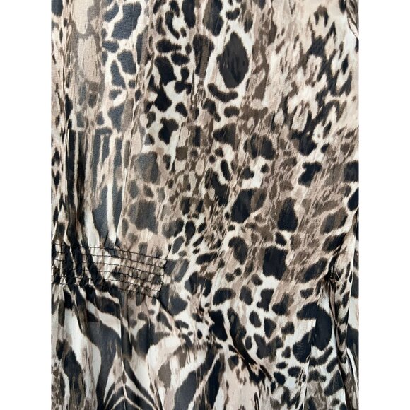 Dana Buchman Womens Coatigan Jacket Brown Snakeskin Animal Print Open Front Y2K - Picture 11 of 11